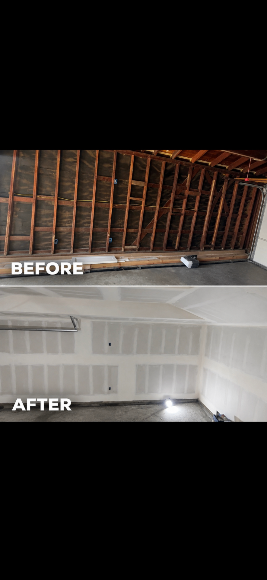 Interior remodel before and after